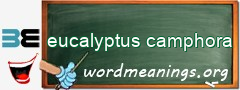 WordMeaning blackboard for eucalyptus camphora